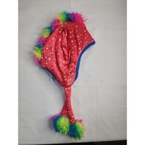 NEW Warm Winter Snow Fuzzy Rainbow Mohawk Hats Fleece Lining Kids Girls Boys